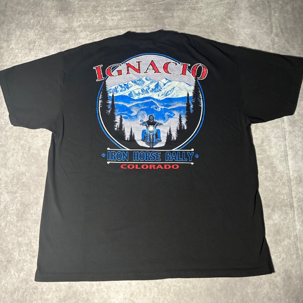 Vintage 2000 Ignacio Colorado Iron Horse Motorcycle Rally T-Shirt Mens XL Black